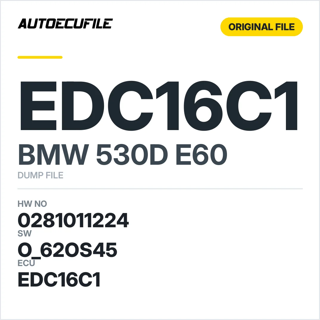 BMW 530D E60 EDC16C1 0281011224 1037361847 O 62OS45 DUMP