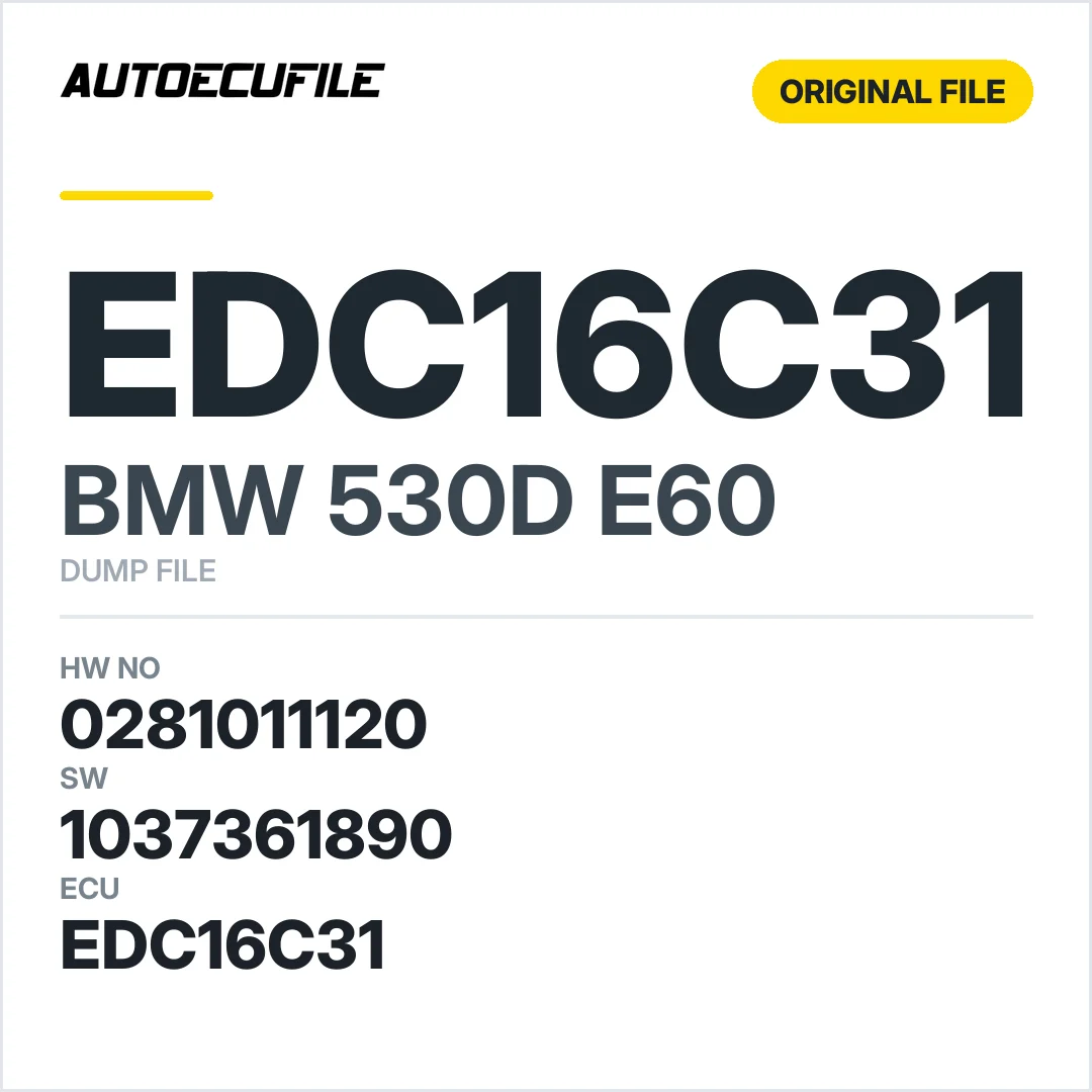 BMW 530D E60 EDC16C31 0281011120 1037361890 DUMP