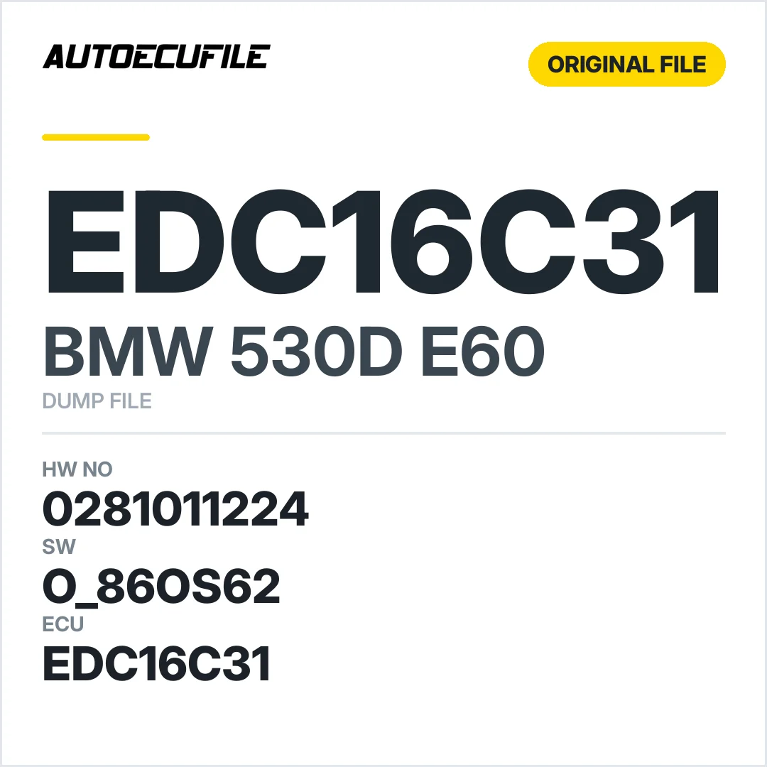 BMW 530D E60 EDC16C31 0281011224 1037361861 O 86OS62 DUMP