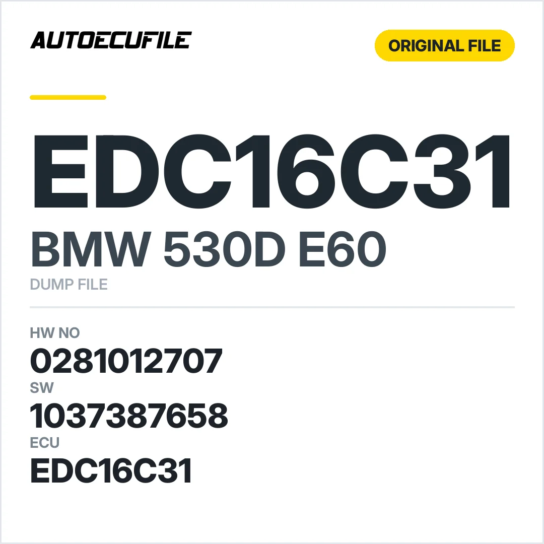 BMW 530D E60 EDC16C31 0281012707 1037387658 O C2WS86 DUMP