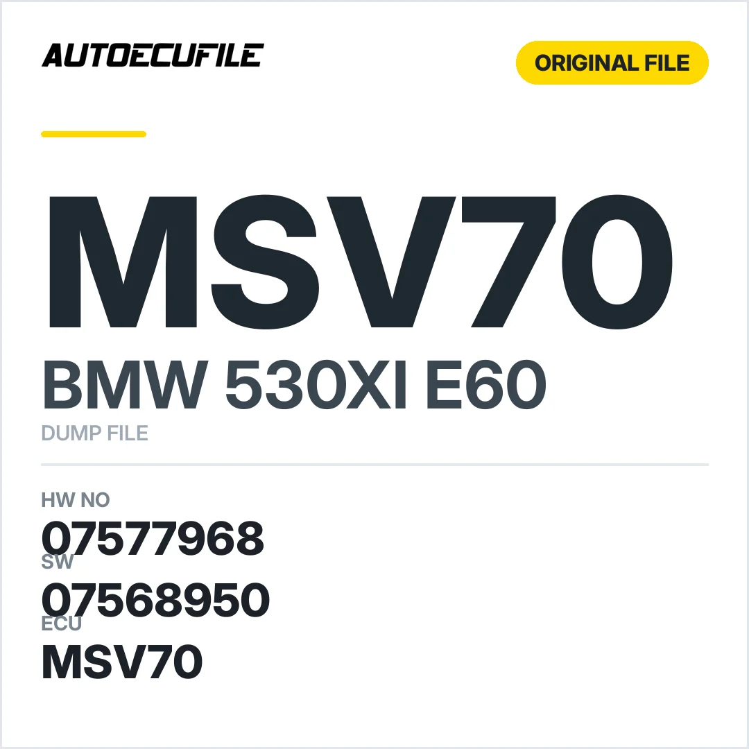 BMW 530XI E60 MSV70 07577968 07568950 DUMP