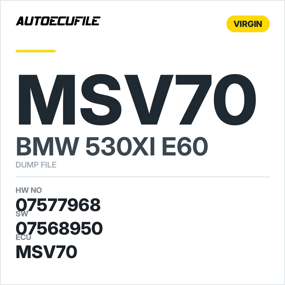 BMW 530XI E60 MSV70 7561817 5WK98083 07568950 VIRGIN DUMP