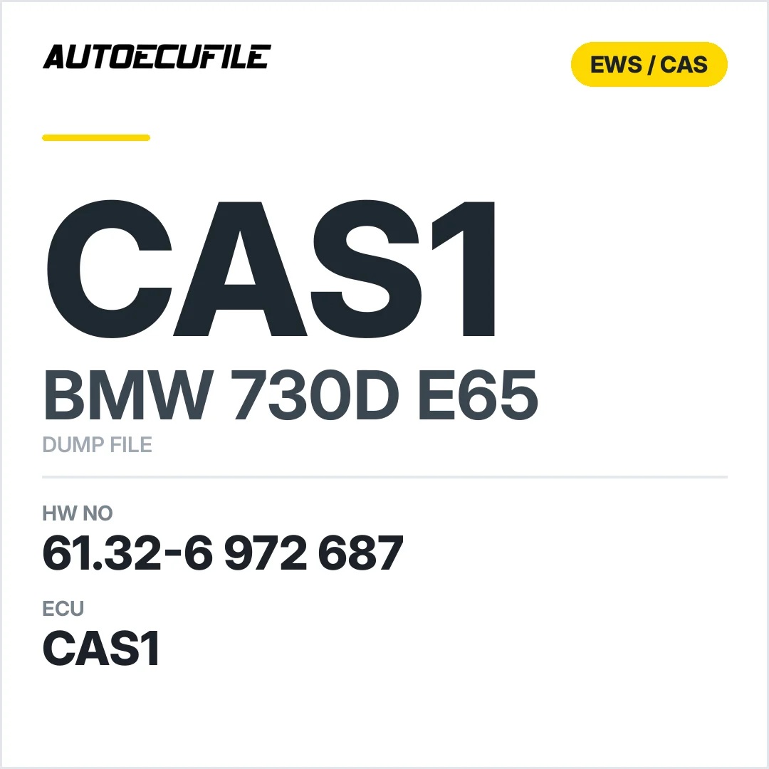 BMW 730D E65 CAS1 6132 6972687 DUMP