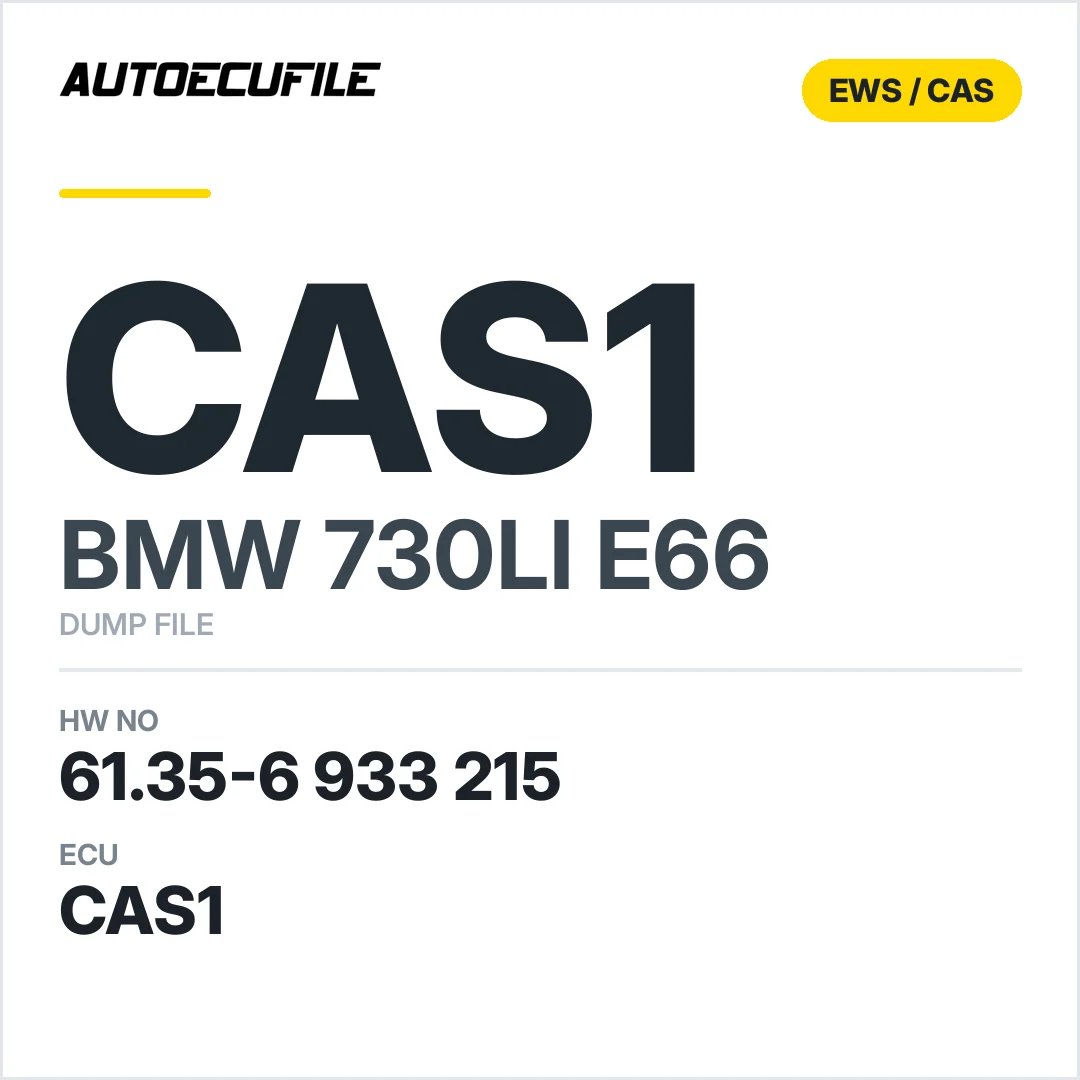 BMW 730LI E66 CAS1 6135 6933215 DUMP