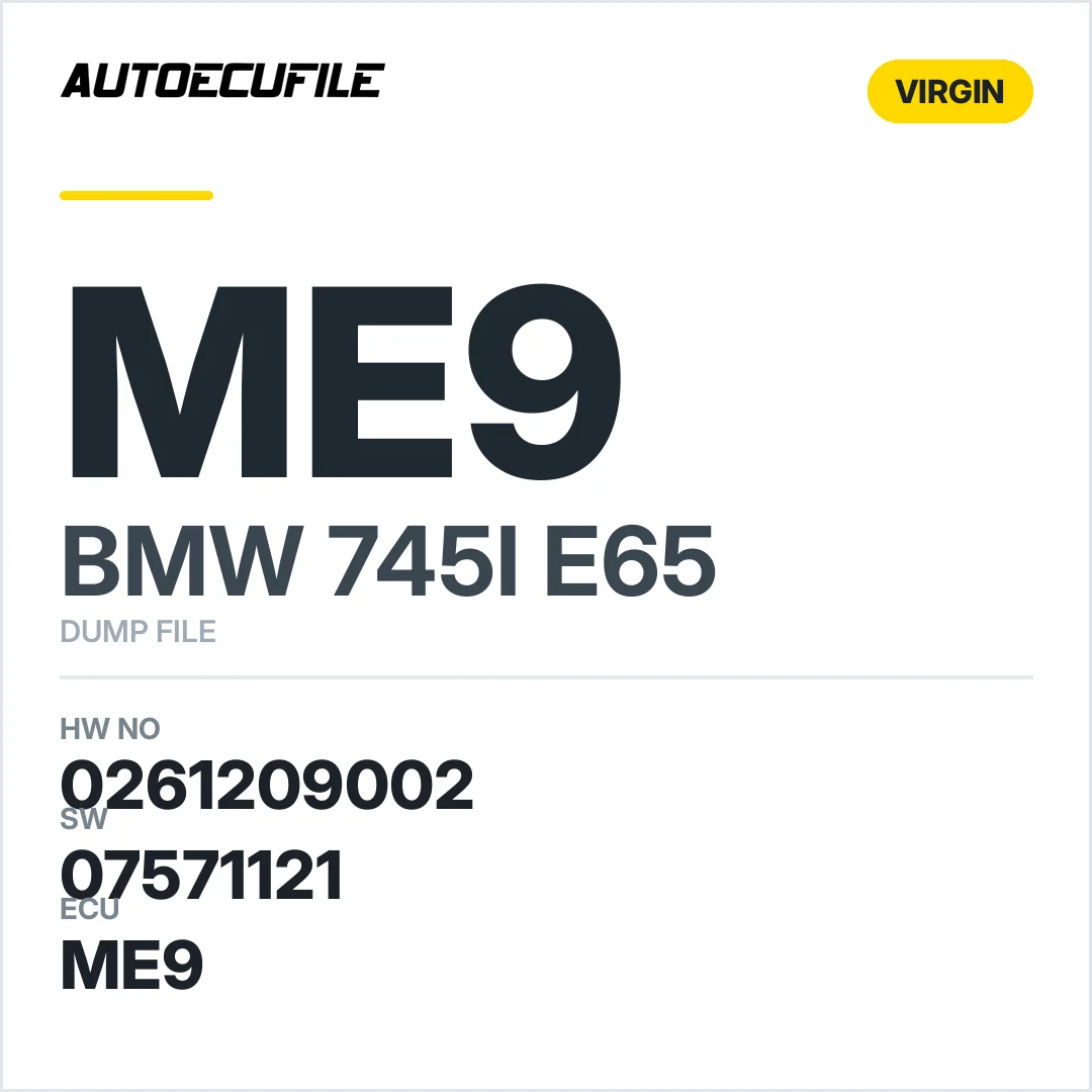 BMW 745 E65 ME9 0261209002 07571121 1037389760  VIRGIN DUMP