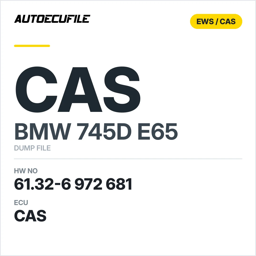 BMW 745D E65 CAS 61.32-6 972 681 DUMP