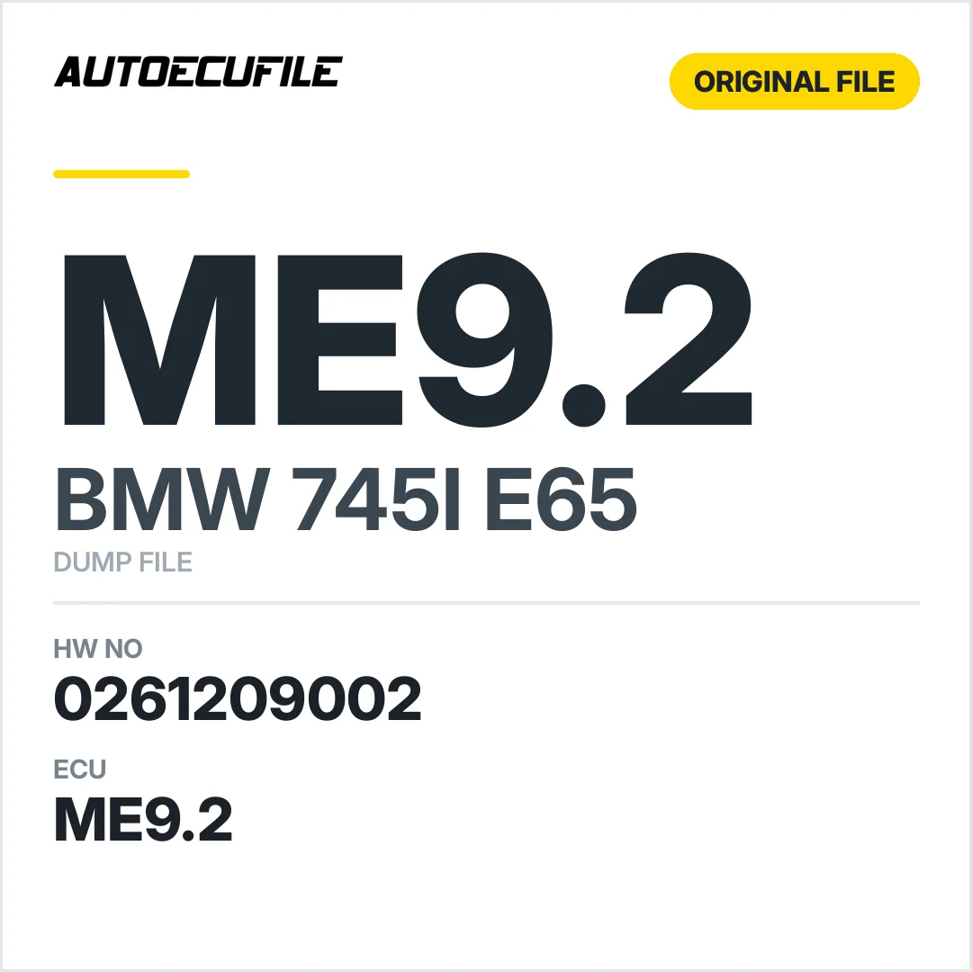 BMW 745I E65 ME9.2 0261209002 DUMP