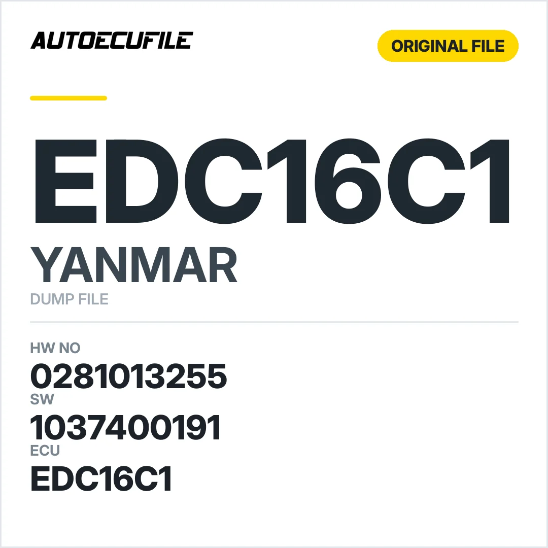 YANMAR 4BY2-180 EDC16C1 0281013255 1037400191 DUMP