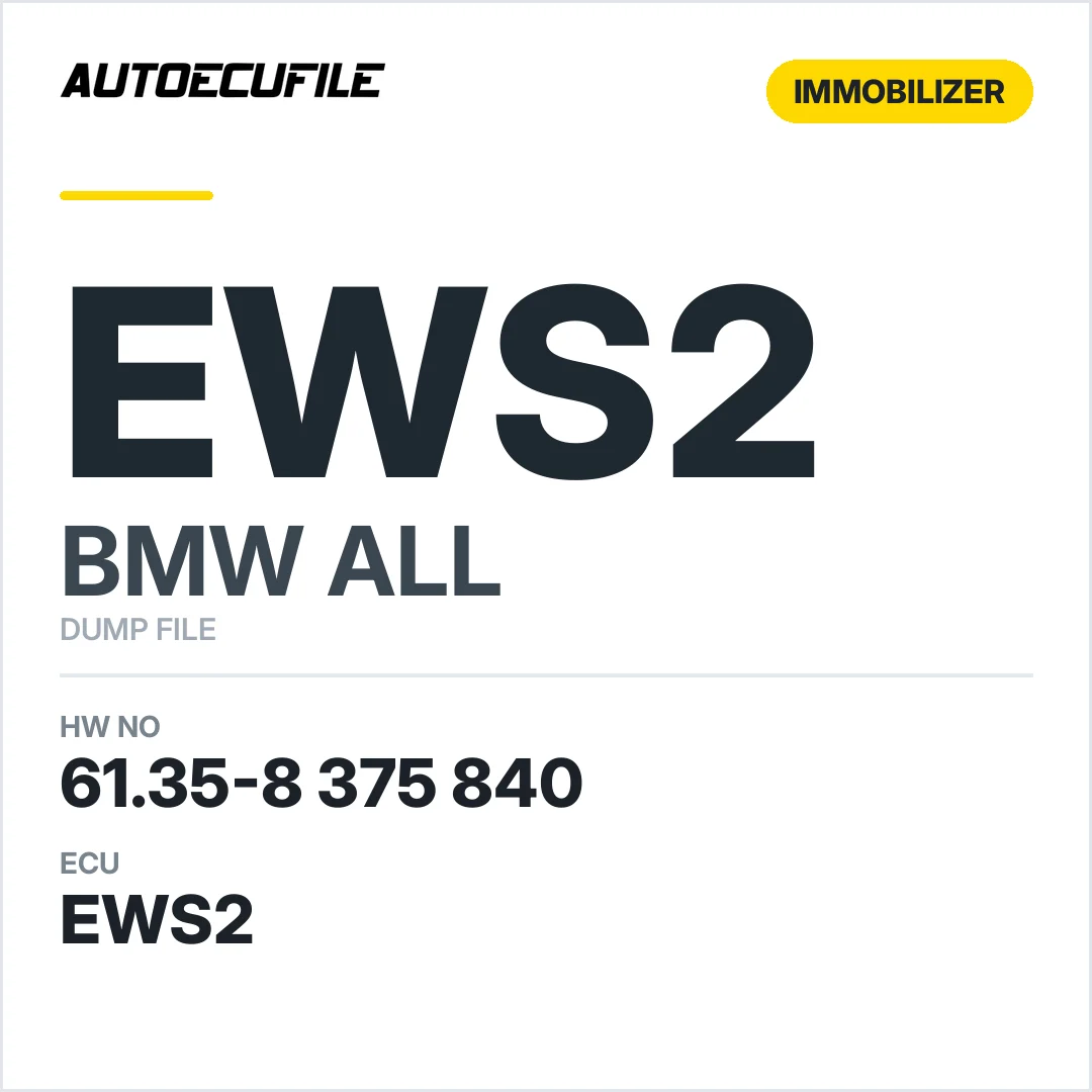 BMW EWS2 6135 8375840 DUMP