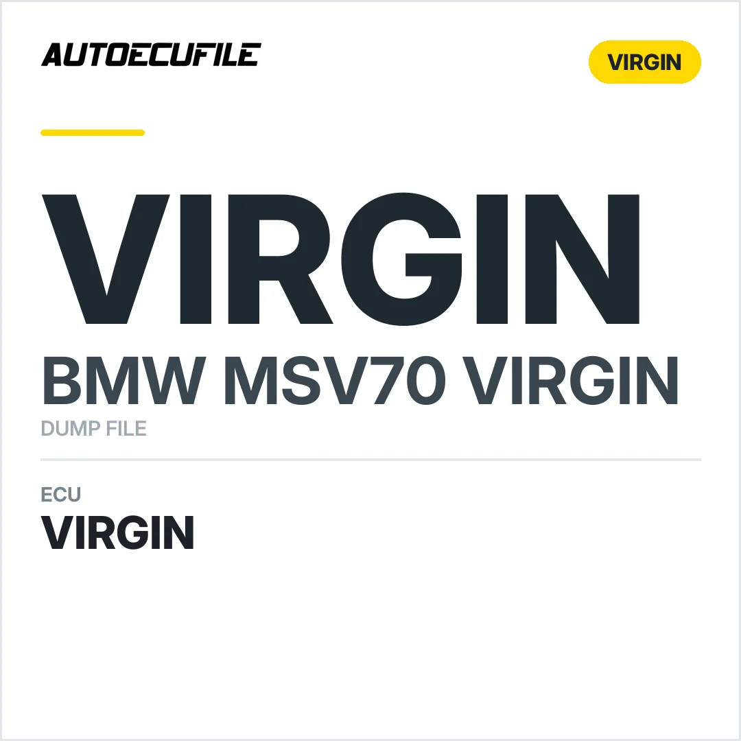 BMW MSV70 VIRGIN DUMP