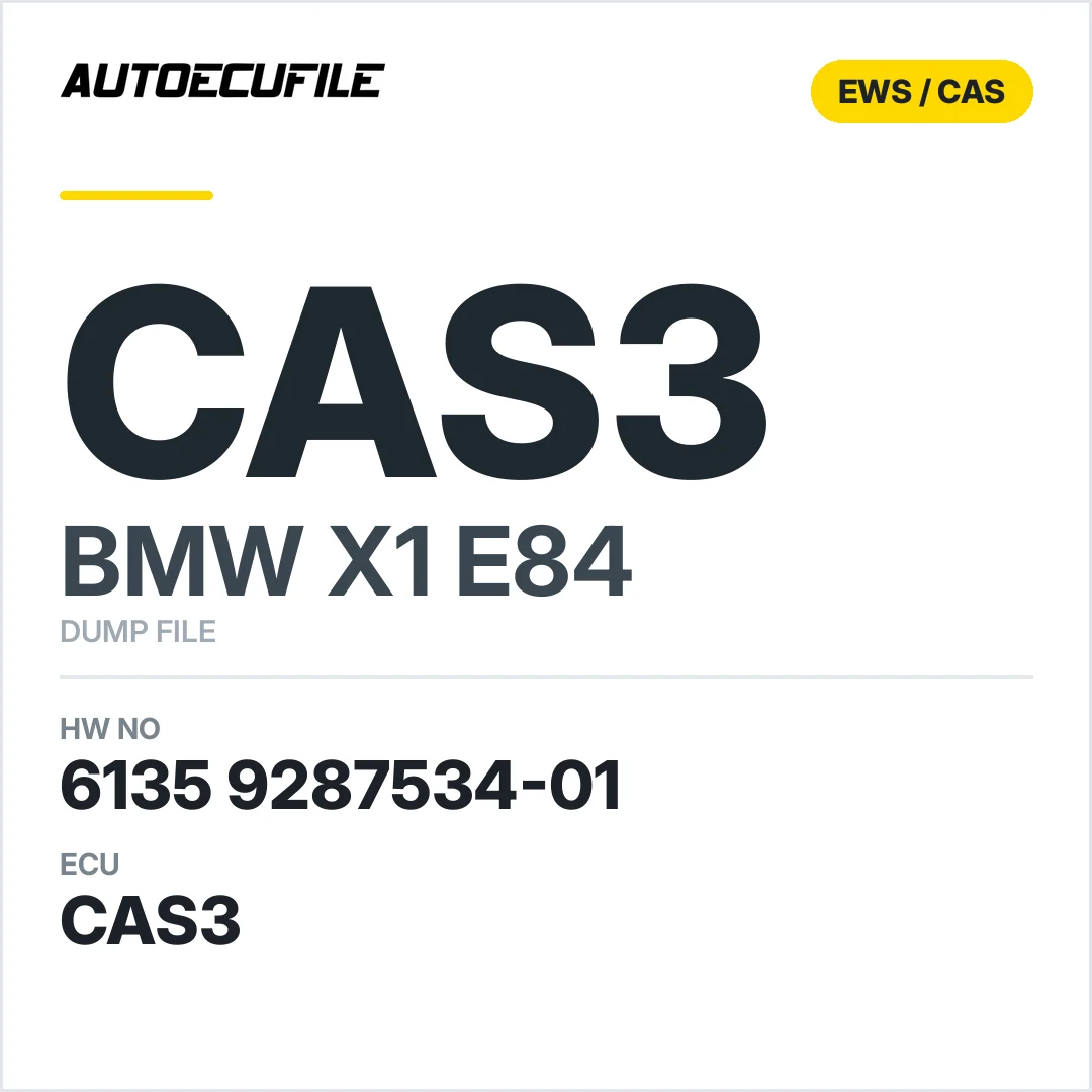 BMW X1 E84 CAS3 6135 9287534-01 5WK4 9516PBR DUMP