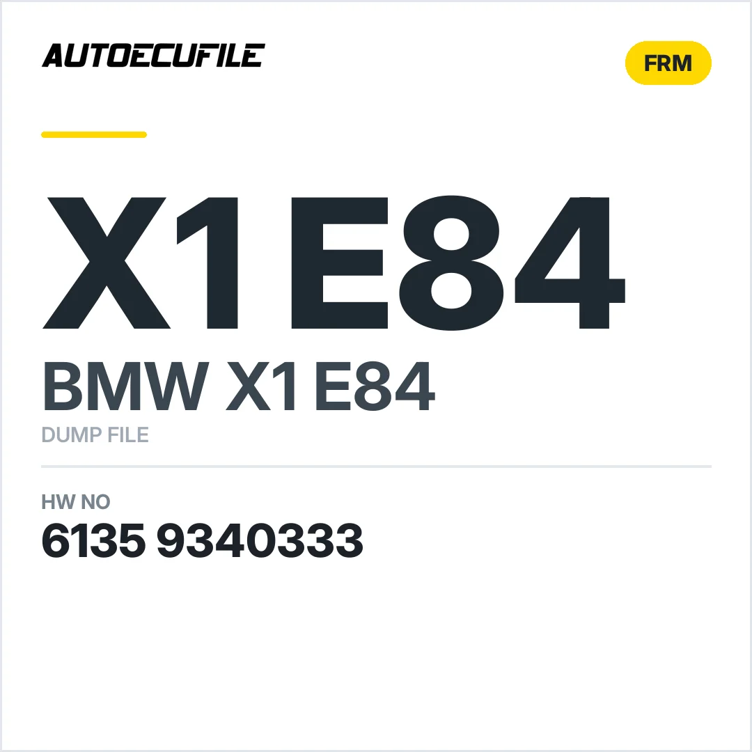 BMW X1 E84  FRM 6135 9340333 DUMP