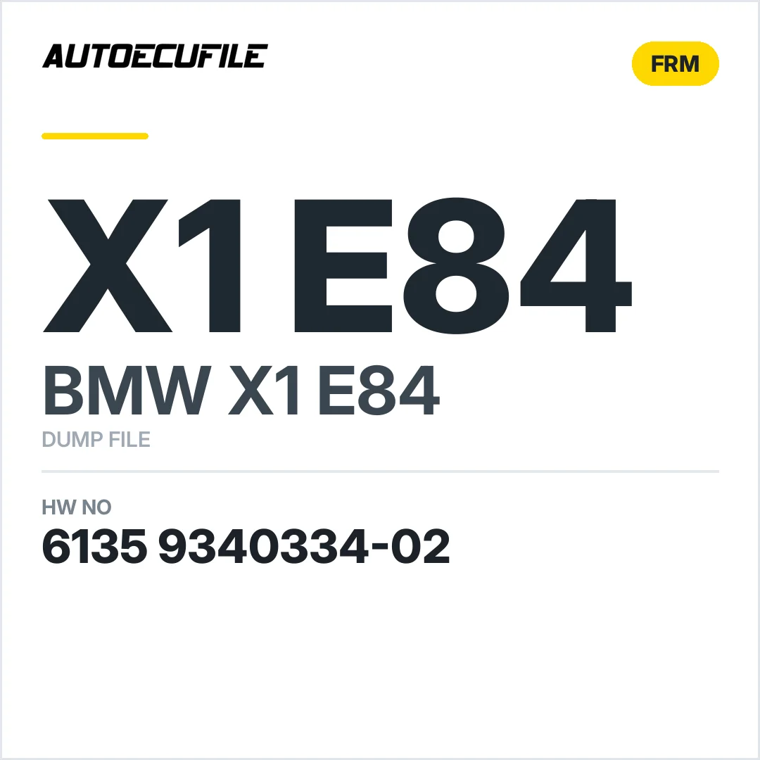 BMW X1 E84 FRM 6135 9340334-02 DUMP