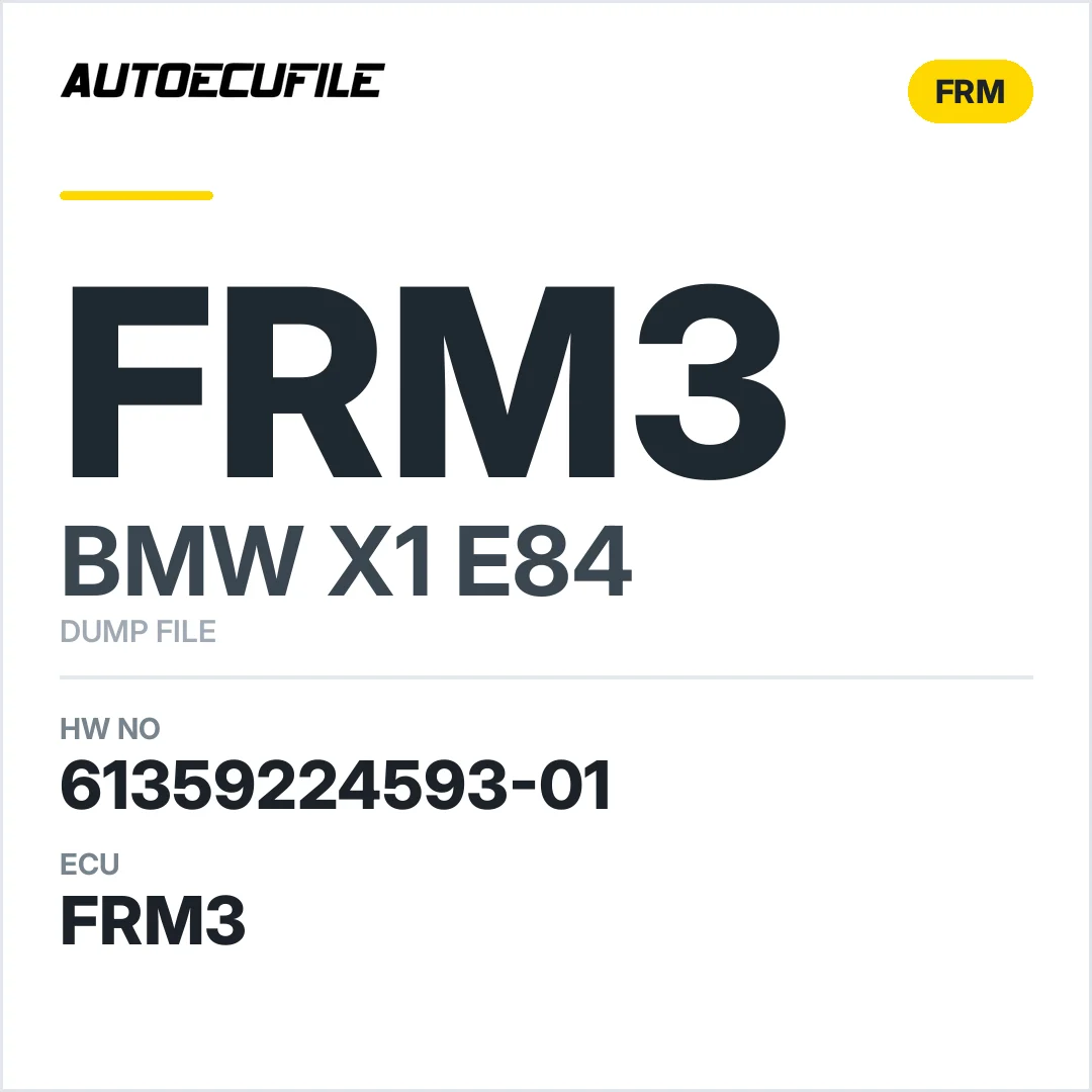 BMW X1 E84 FRM3 6135 9224593-01 DUMP