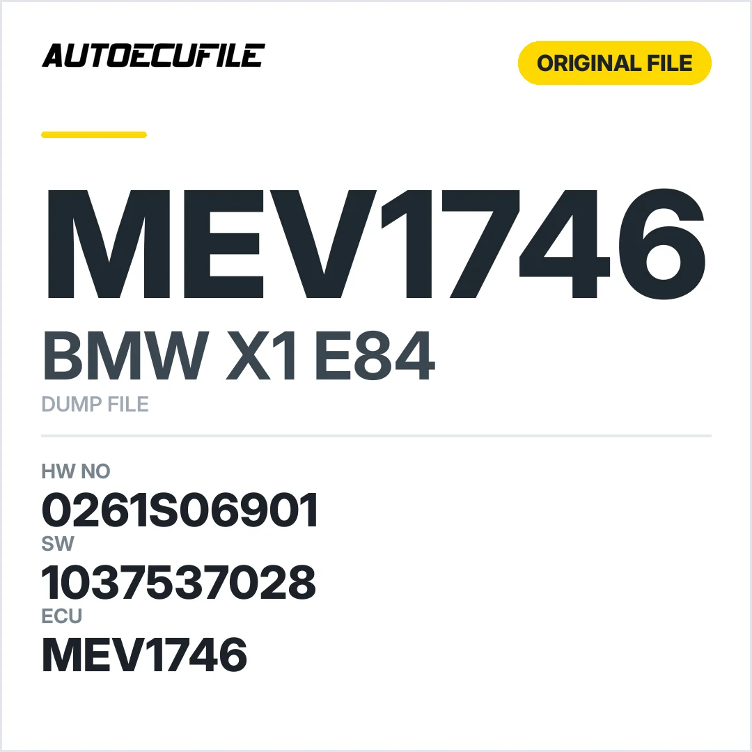 BMW X1 E84 MEV17.4.6  0261S06901 1037537028 DUMP