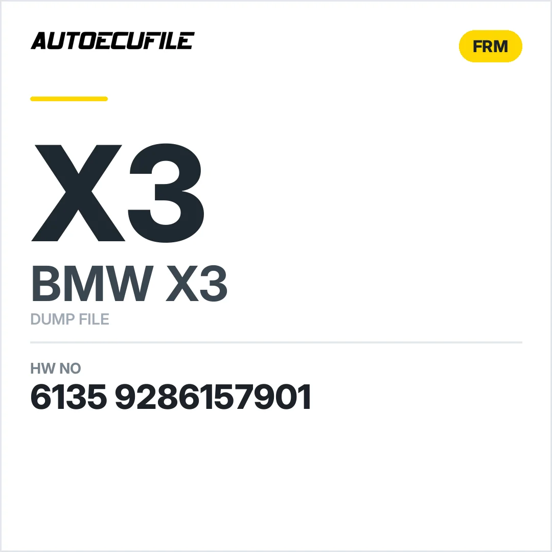 BMW X3 FRM 6135 9286157901 DUMP