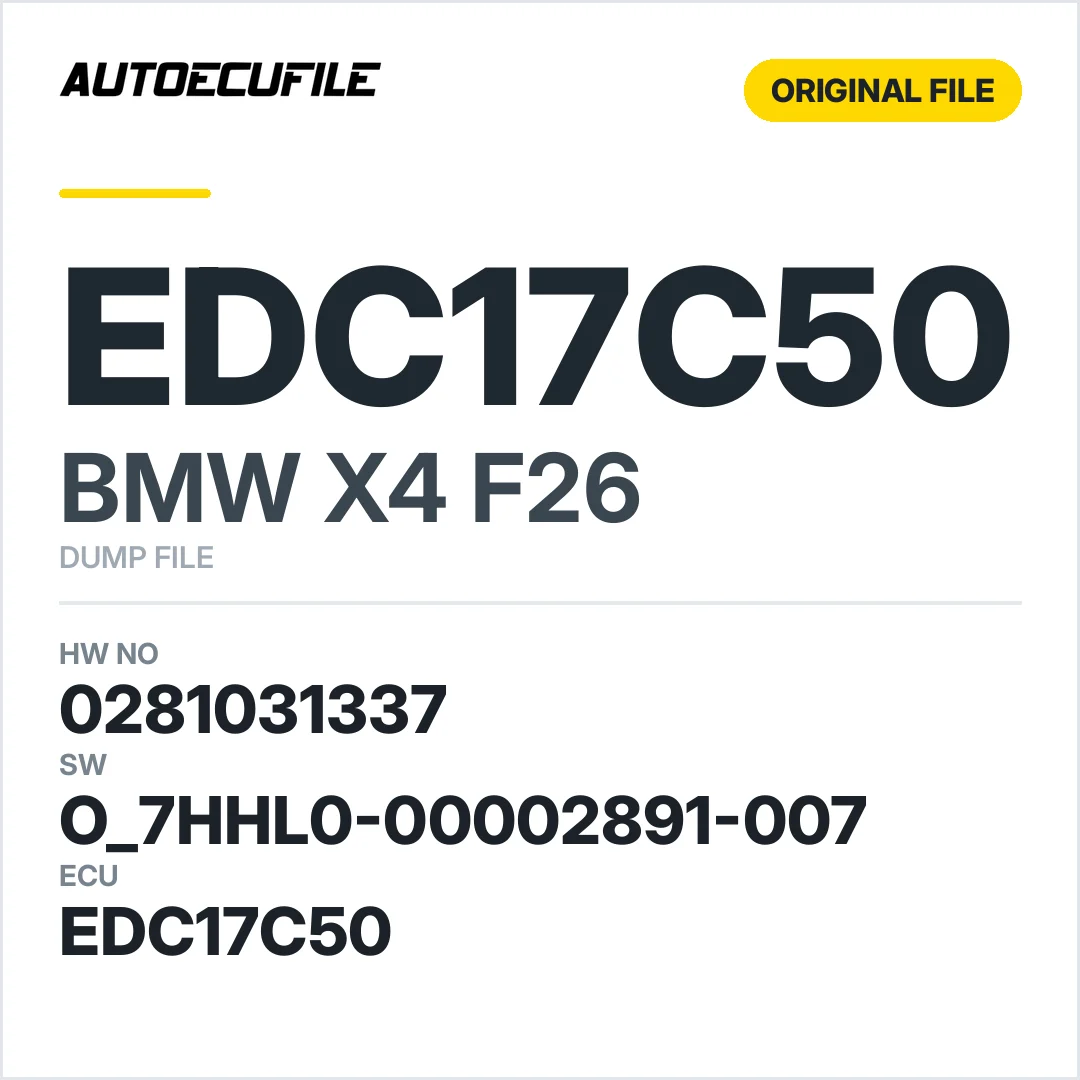 BMW X4 F26 EDC17C50 0281031337 1037536583 O 7HHL0-00002891-007 DUMP