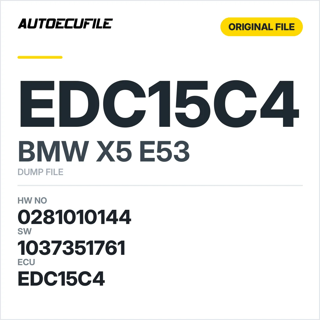 BMW  X5 E53 EDC15C4  0281010144 1037351761 7789376 DUMP