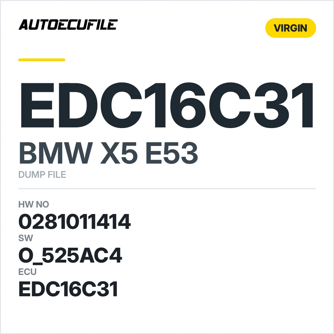 BMW X5 E53 EDC16C31 0281011414 1037377372 O_525AC4 VIRGIN DUMP