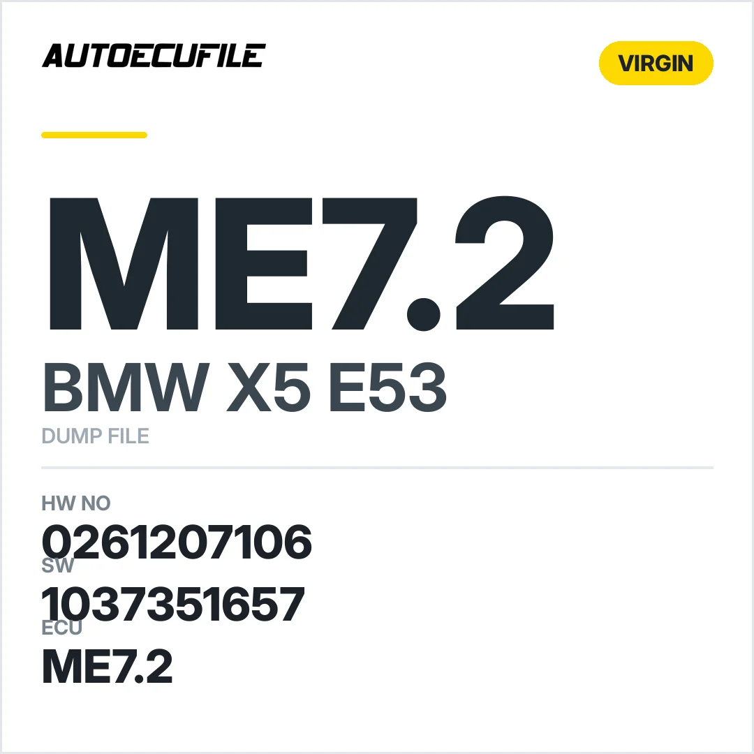 BMW X5 E53 ME7.2 0261207106 1037351657 VIRGIN DUMP