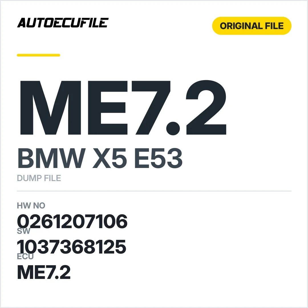BMW X5 E53 ME7.2 0261207106 1037368125 DUMP