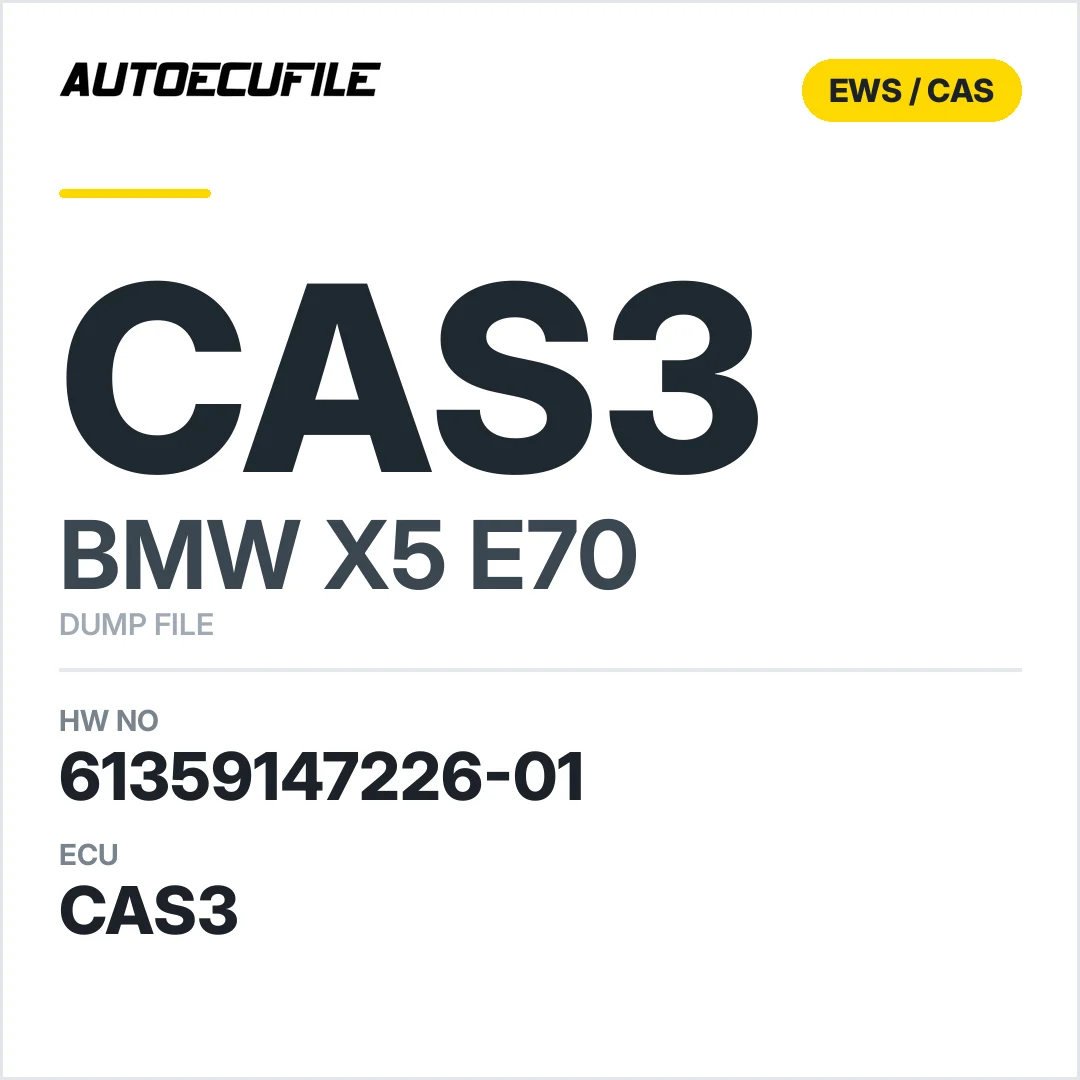 BMW X5 E70 CAS3 61359147226-01 DUMP