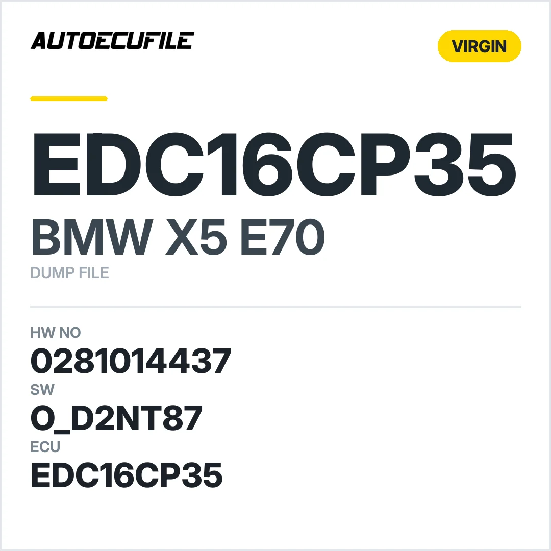 BMW X5 E70 EDC16CP35 0281014437 1037500775 O D2NT87 VIRGIN DUMP