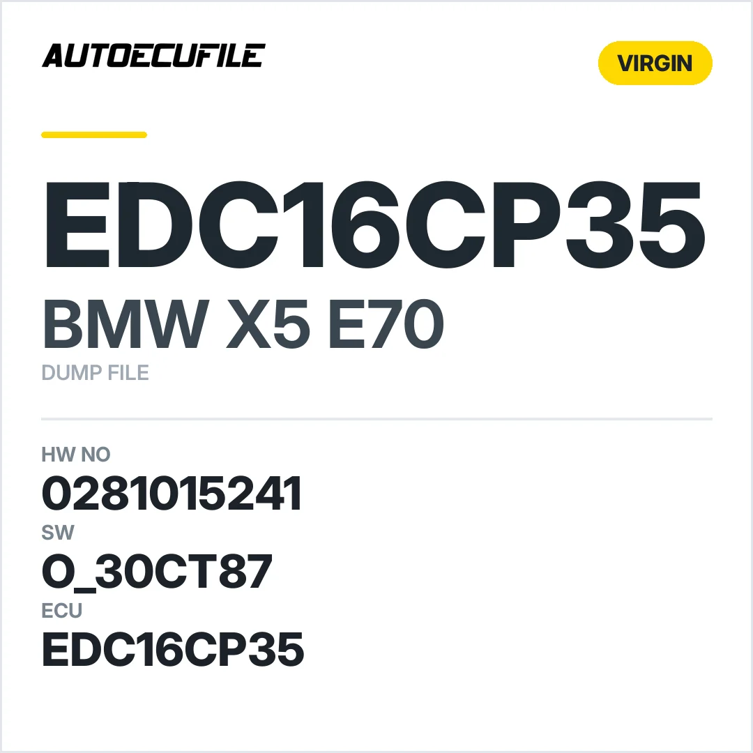 BMW X5 E70 EDC16CP35  0281015241 1037500776 O 30CT87 VIRGIN DUMP