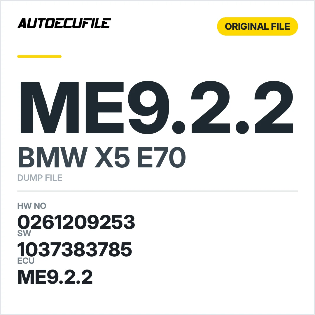 BMW X5 E70 ME9.2.2 0261209253 1037383785 DUMP