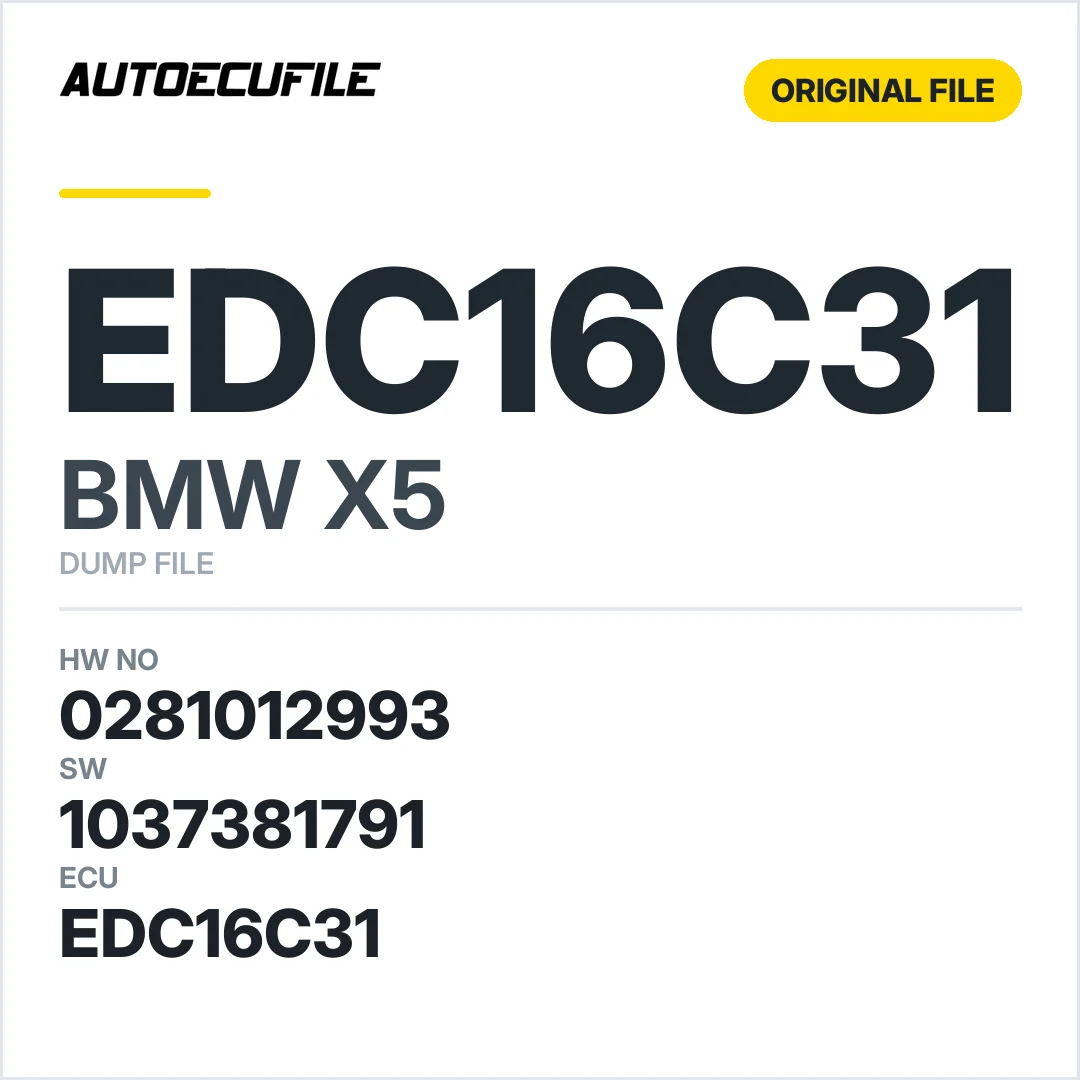 BMW X5 EDC16C31 0281012993 1037381791 DUMP
