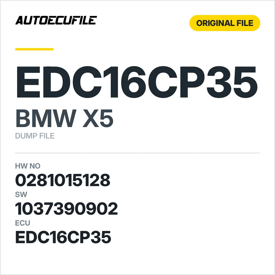 BMW X5 EDC16CP35 0281015128 1037390902 DUMP