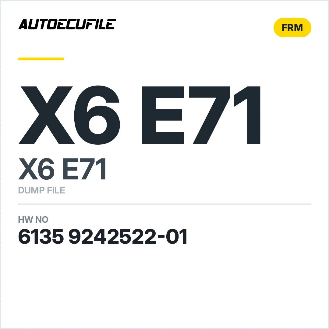 BMW X6 E71 FRM3R 6135 9242522-01 DUMP