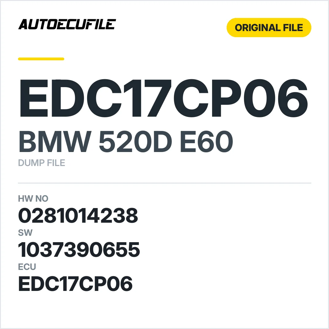 BMW 520D E60 EDC17CP06 0281014238 1037390655  O 71MCDC162A DUMP