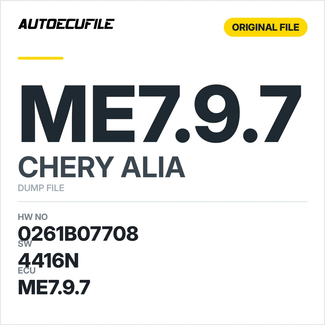 CHERY ALIA ME7.9.7 0261B07708 4416N  DUMP