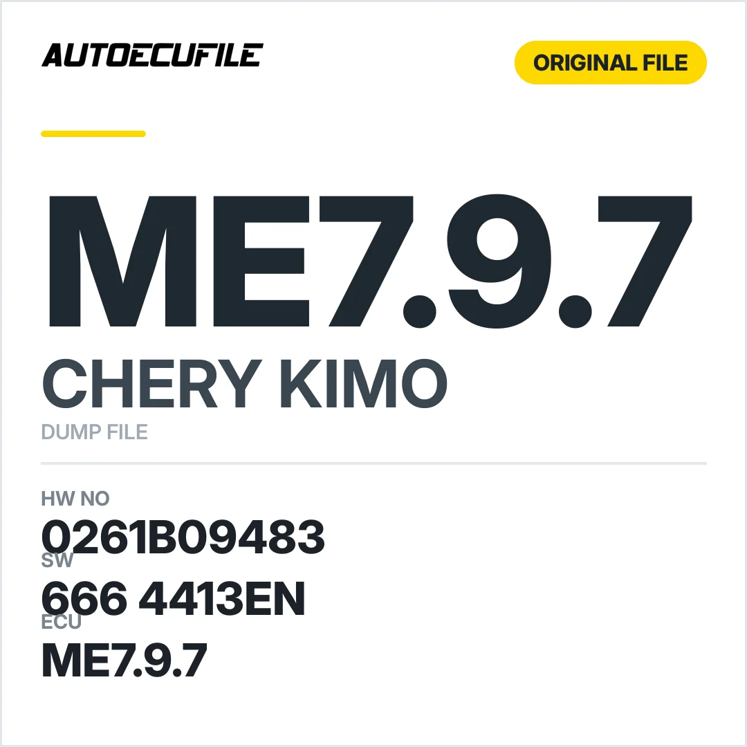CHERY KIMO ME7.9.7 0261B09483 666 4413EN DUMP