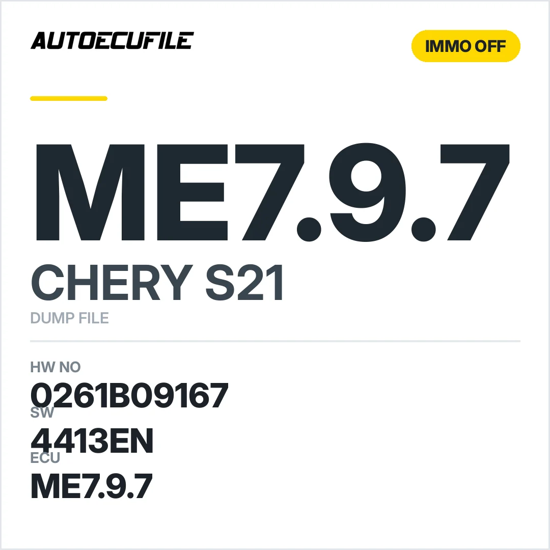 CHERY S21 ME7.9.7 0261B09167 4413EN  IMMO OFF DUMP