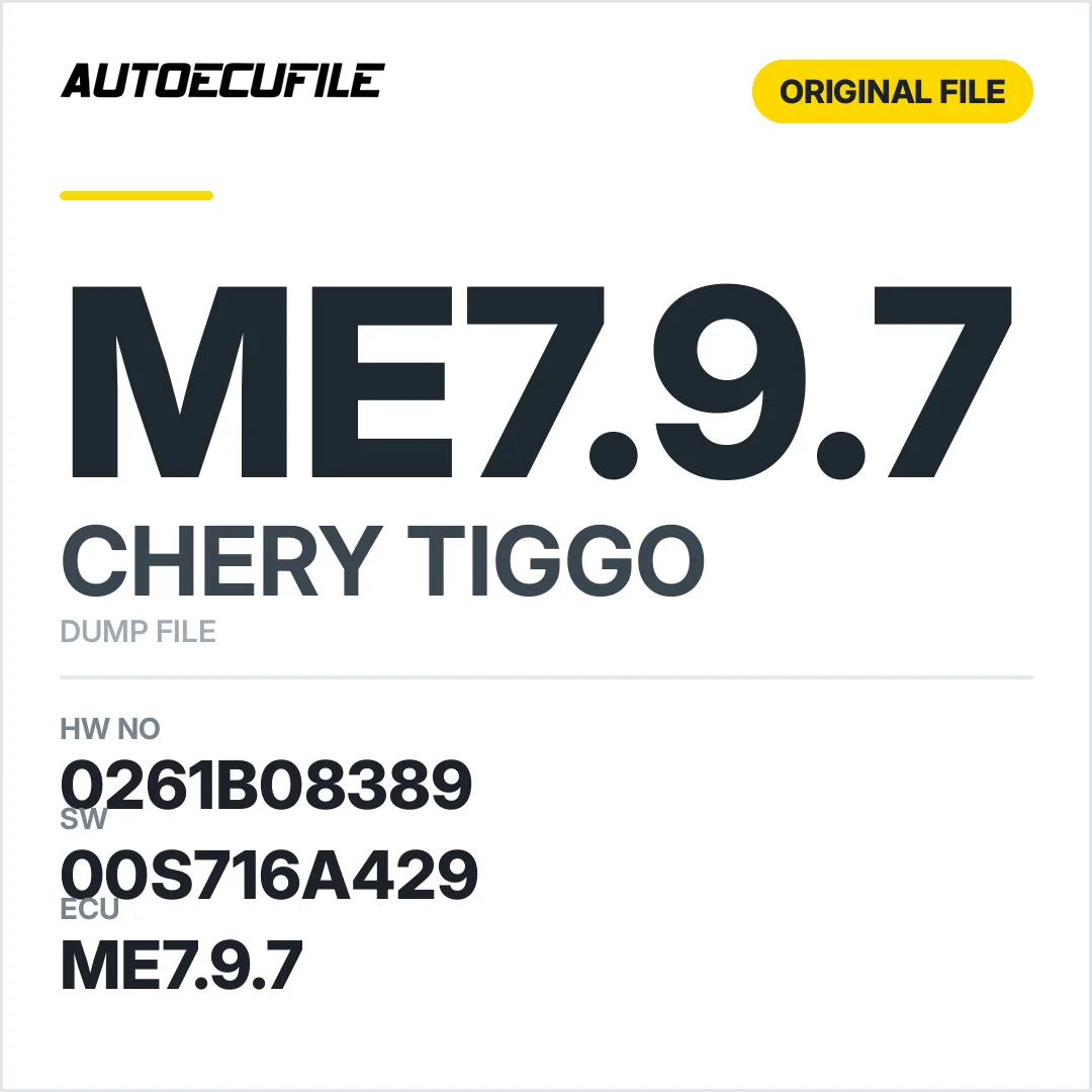 CHERY TIGGO ME7.9.7 0261B08389 00S716A429 DUMP