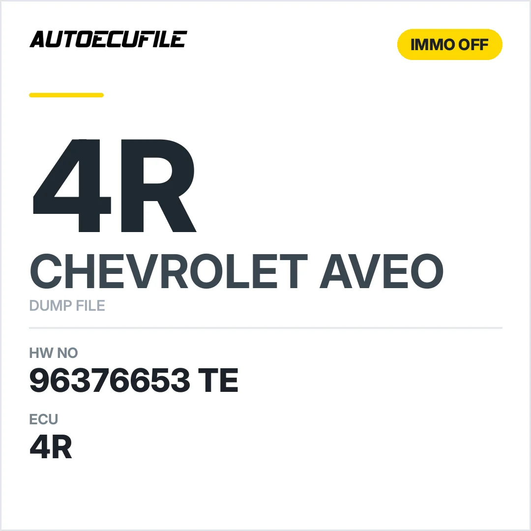 CHEVROLET AVEO 4R 96376653 TE IMMO OFF DUMP
