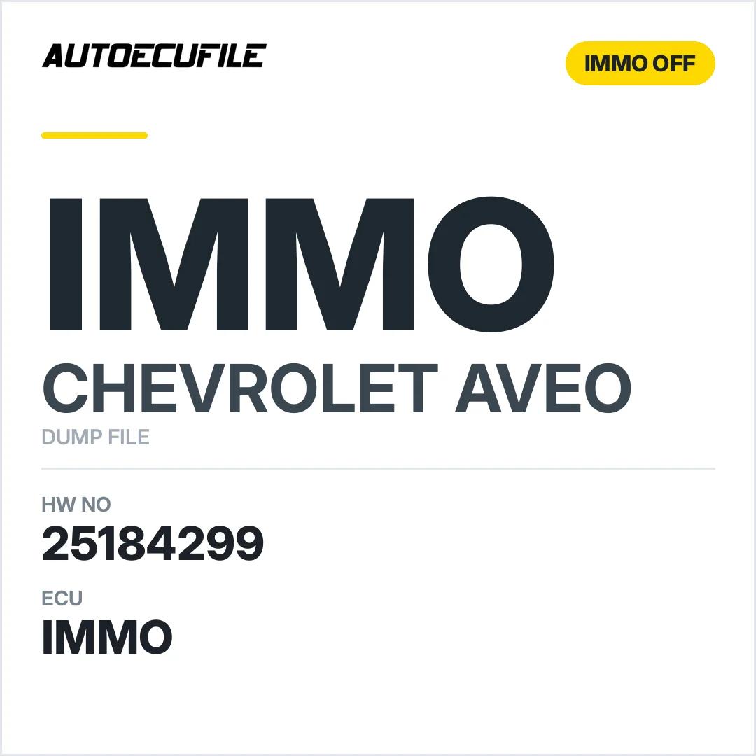 CHEVROLET AVEO 5WY5992A 25184299 IMMO OFF DUMP