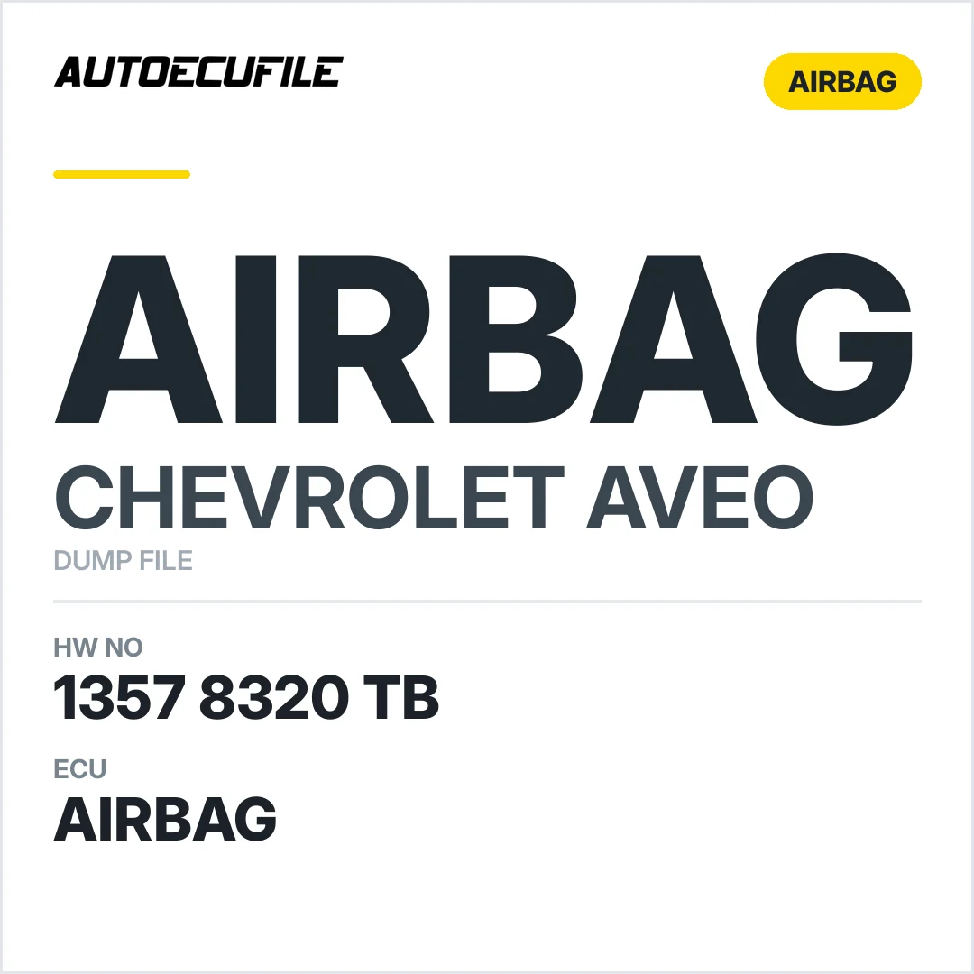 CHEVROLET AVEO AIRBAG 1357 8320 TB DUMP