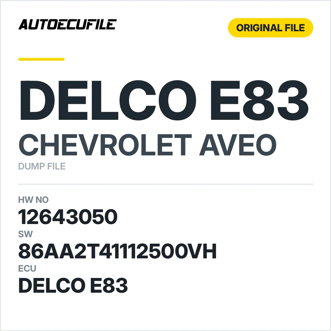 CHEVROLET AVEO DELCO E83 12643050 86AA2T41112500VH DUMP