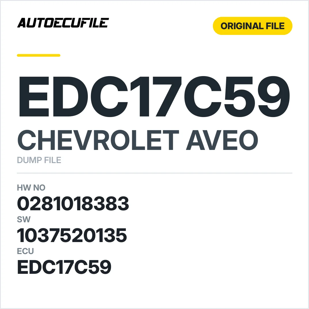 CHEVROLET AVEO EDC17C59 0281018383 1037520135 DUMP