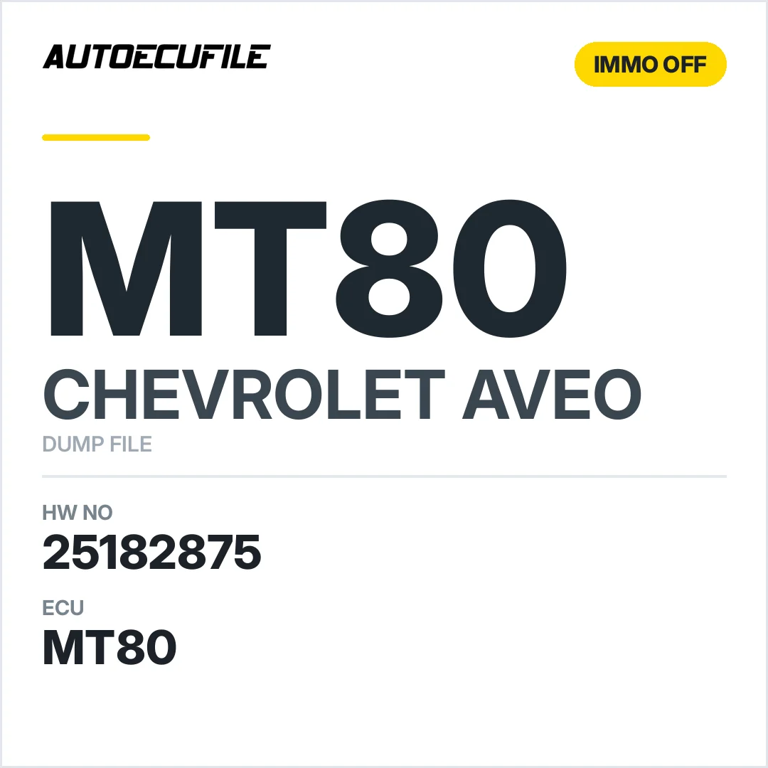 CHEVROLET AVEO MT80 25182875 IMMO OFF DUMP