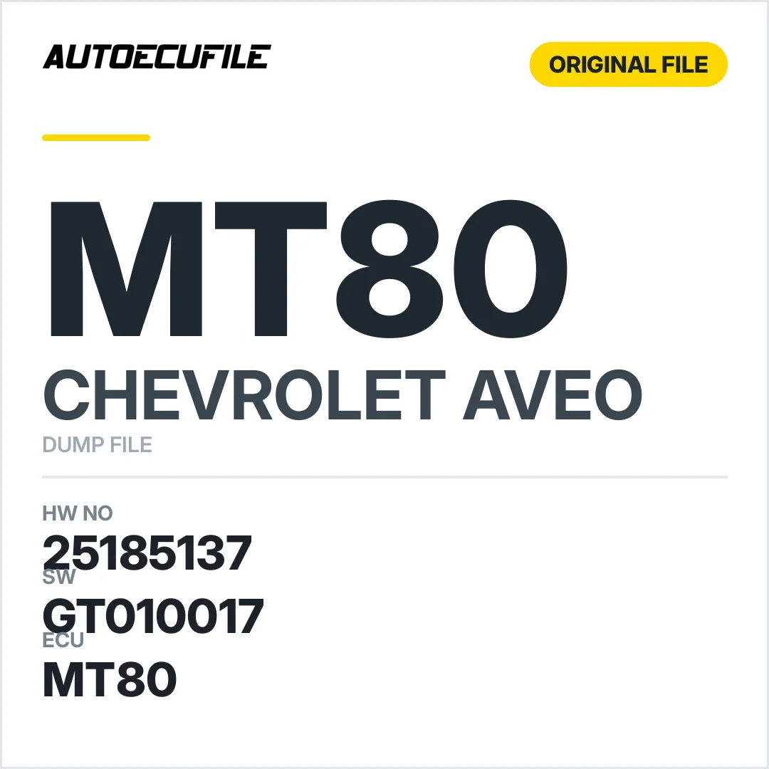 CHEVROLET AVEO MT80 25185137 GT010017 DUMP