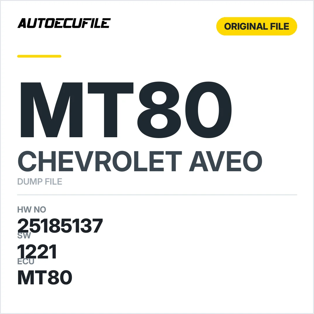 CHEVROLET AVEO MT80 25185137 GT010023 DUMP