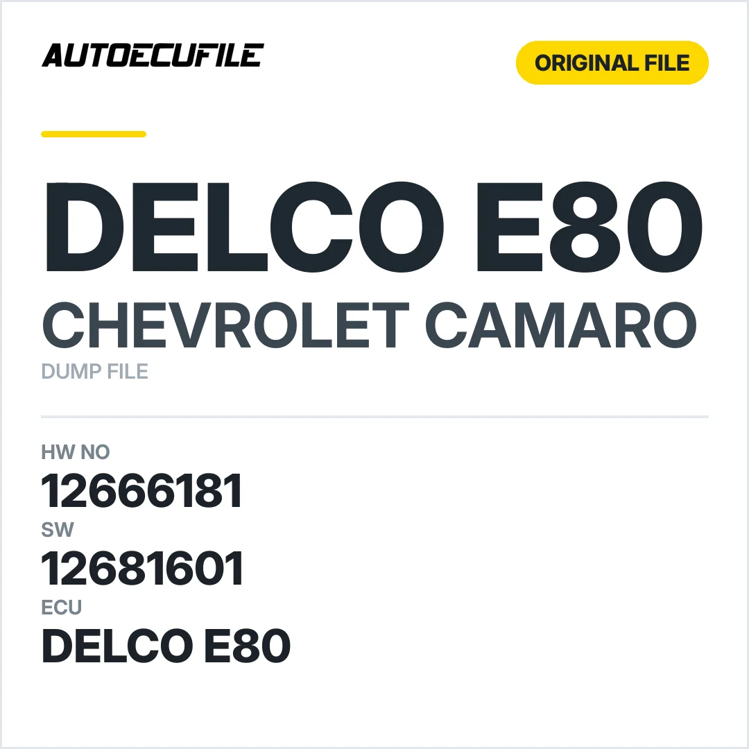 CHEVROLET CAMARO DELCO E80 12666181 12681601 DUMP