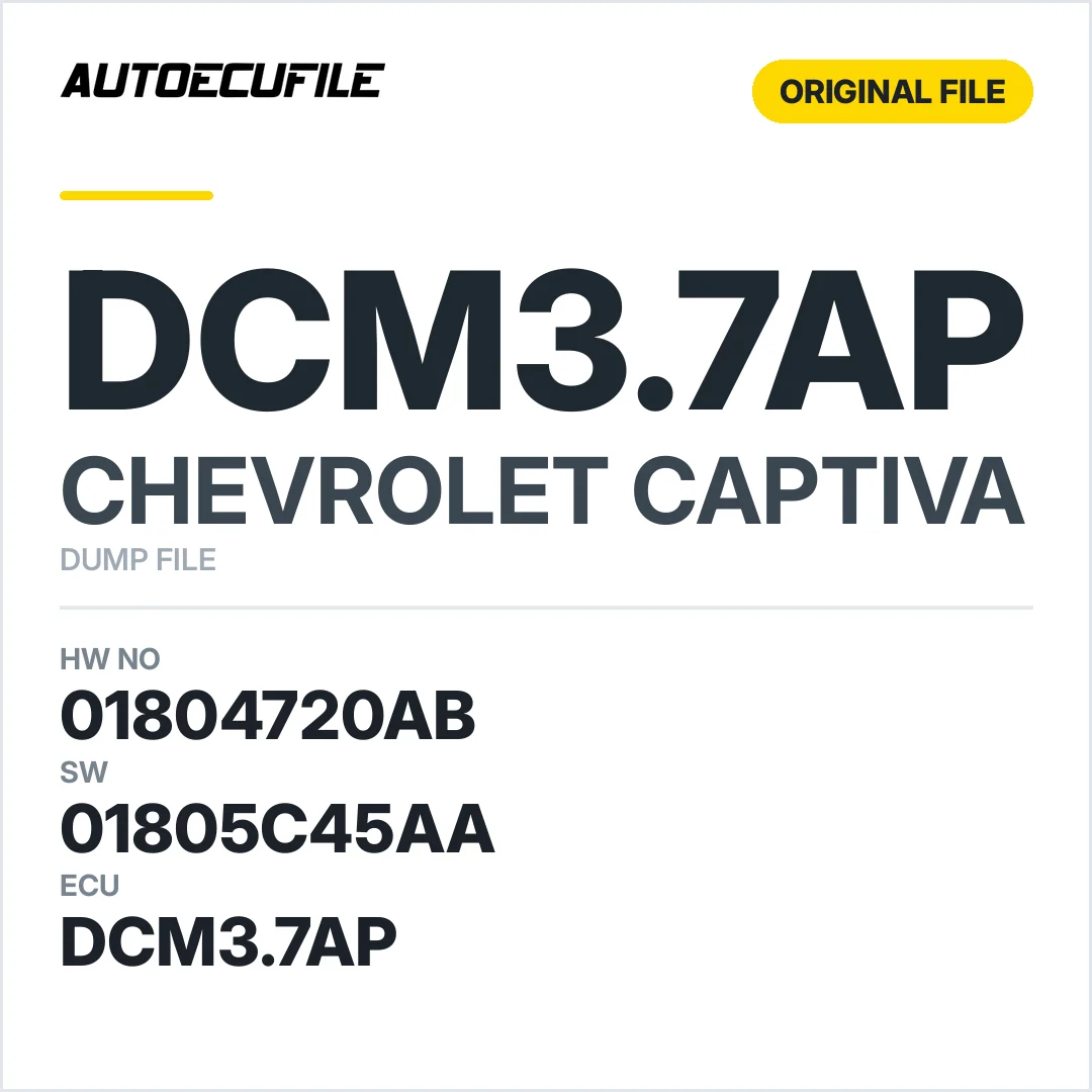 CHEVROLET CAPTIVA DCM3.7AP 25188001  01804720AB 01805C45AA DUMP