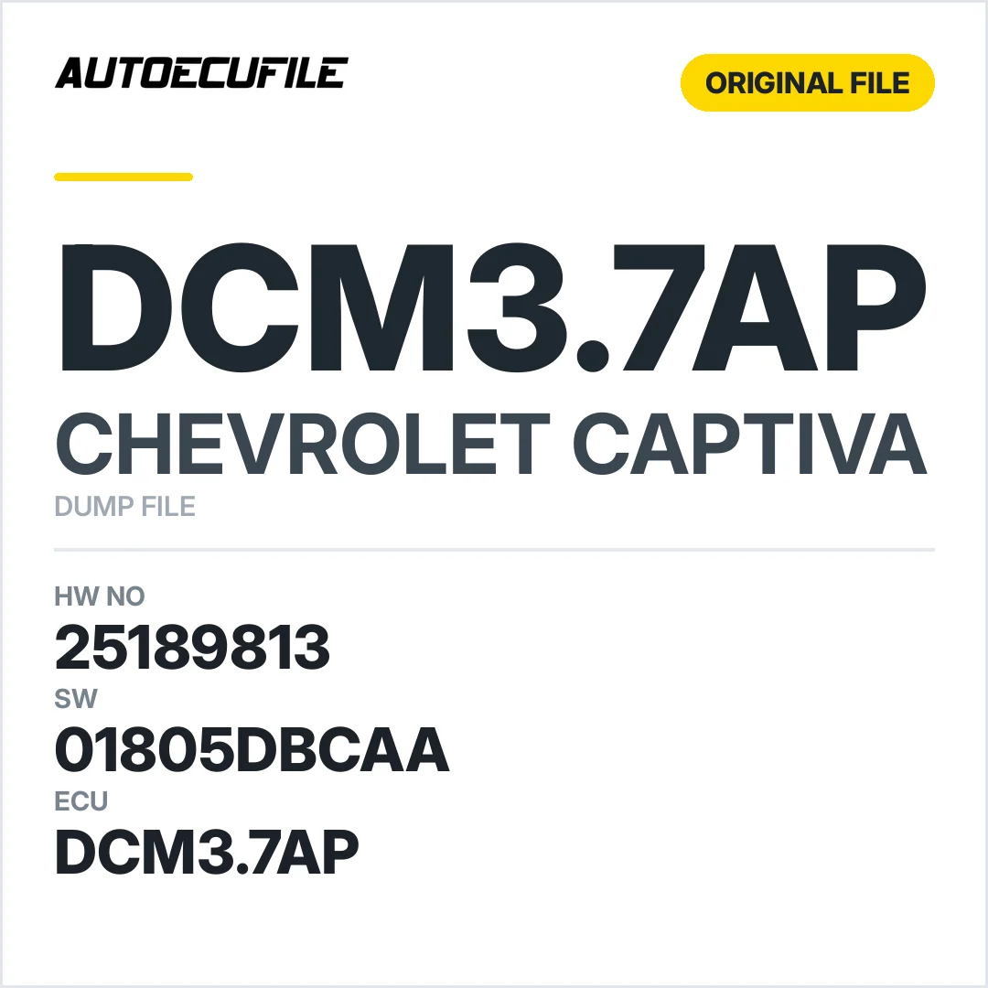 CHEVROLET CAPTIVA DCM3.7AP 25189813 01805DBCAA DUMP