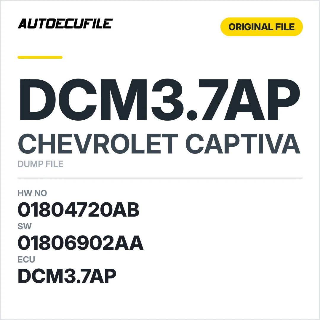CHEVROLET CAPTIVA DCM3.7AP 25190507 01804720AB  01806902AA DUMP