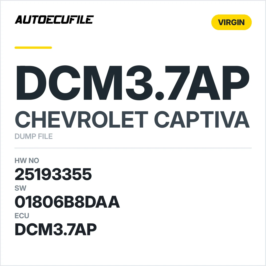 CHEVROLET CAPTIVA DCM3.7AP 25193355 01806B8DAA VIRGIN DUMP